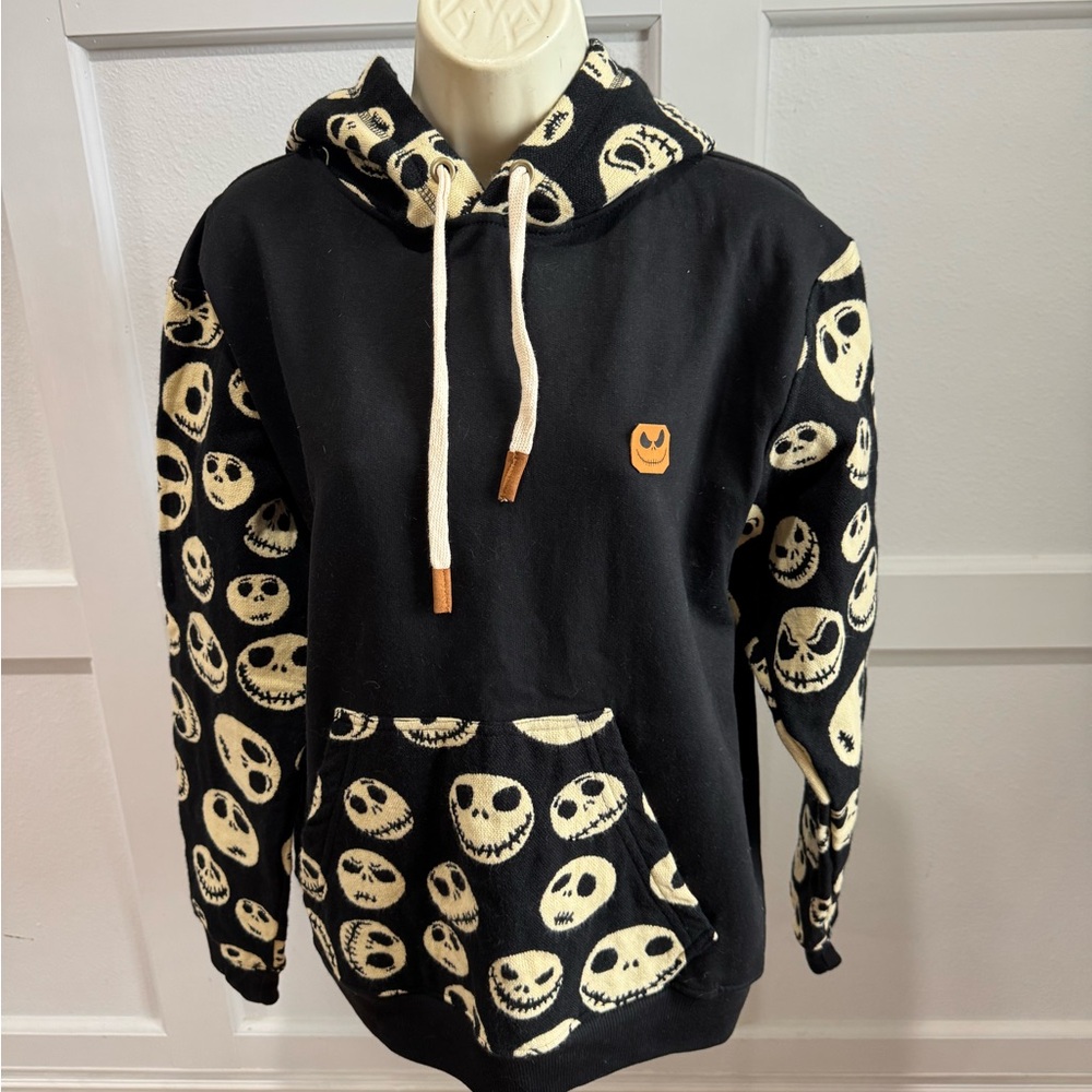 NWOT Nightmare Before Christmas Jack Skellington Black Hoodie Sweater‎ Sz M